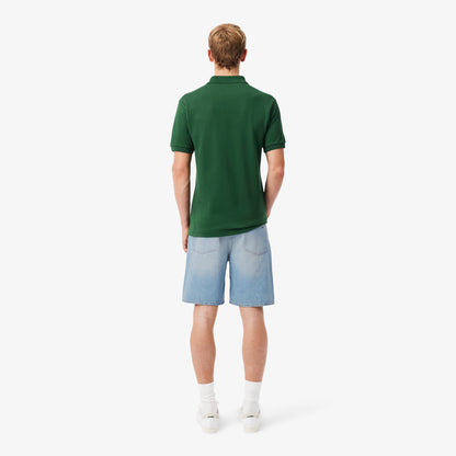 Lacoste Erkek Straight Fit Organik Pamuk Mavi Bermuda Şort