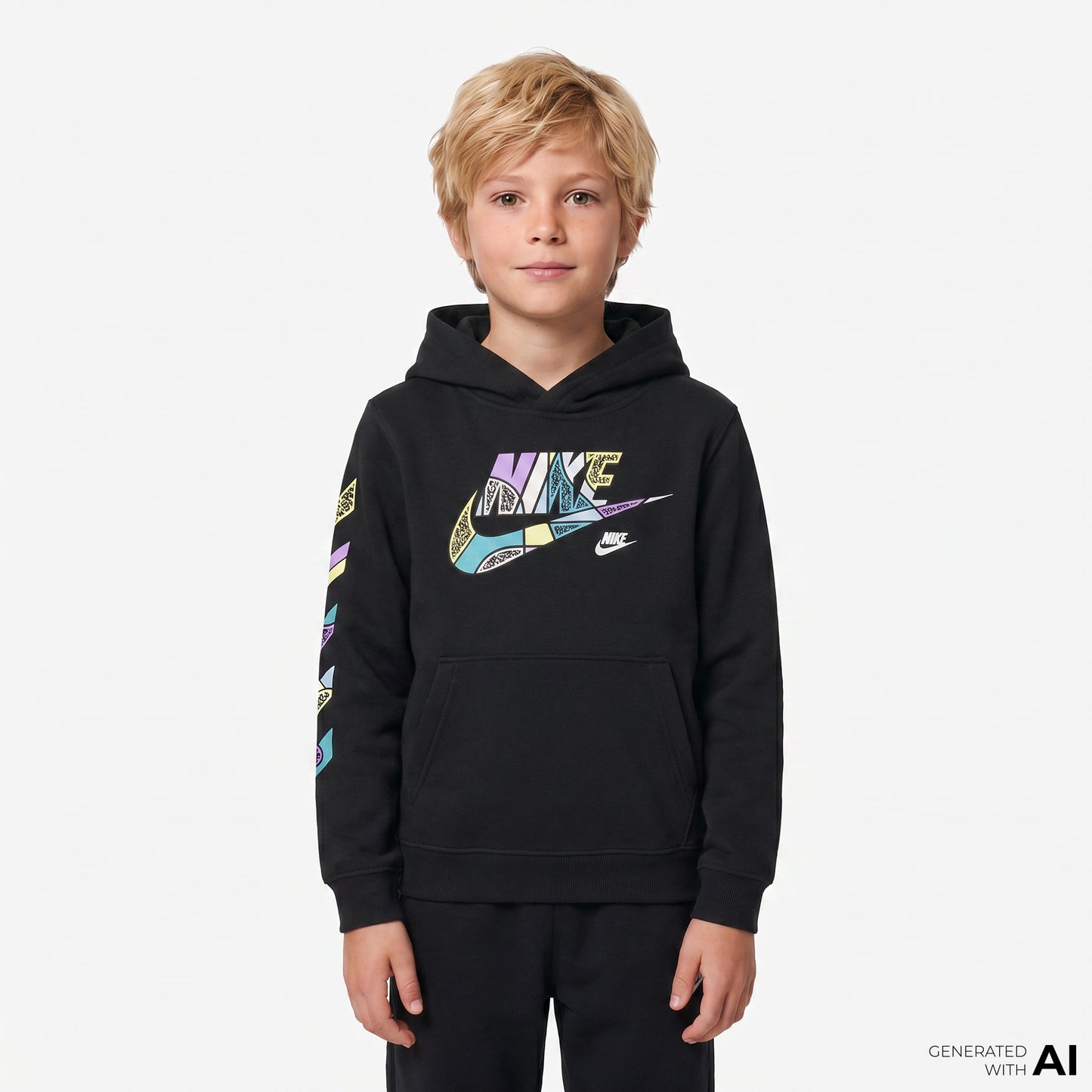 Nike Sportswear 'outside The Lines' Çocuk Siyah Sweatshirt