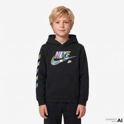 Nike Sportswear 'outside The Lines' Çocuk Siyah Sweatshirt