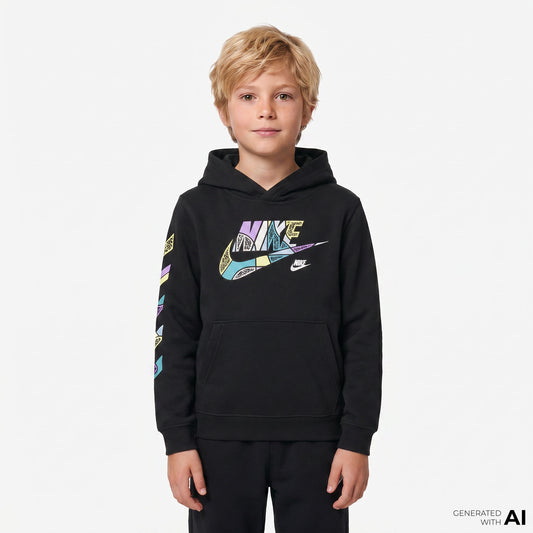 Nike Sportswear 'outside The Lines' Çocuk Siyah Sweatshirt