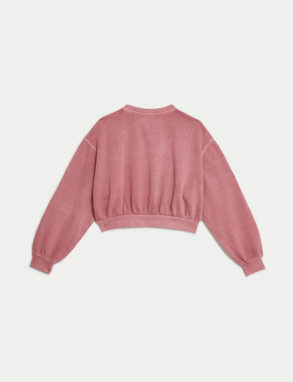 Pamuklu Slogan Desenli Sweatshirt