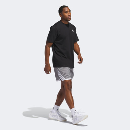 Adidas Basketbol Baskılı Erkek Siyah T-shirt