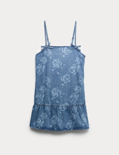 Desenli Denim Elbise & Tişört