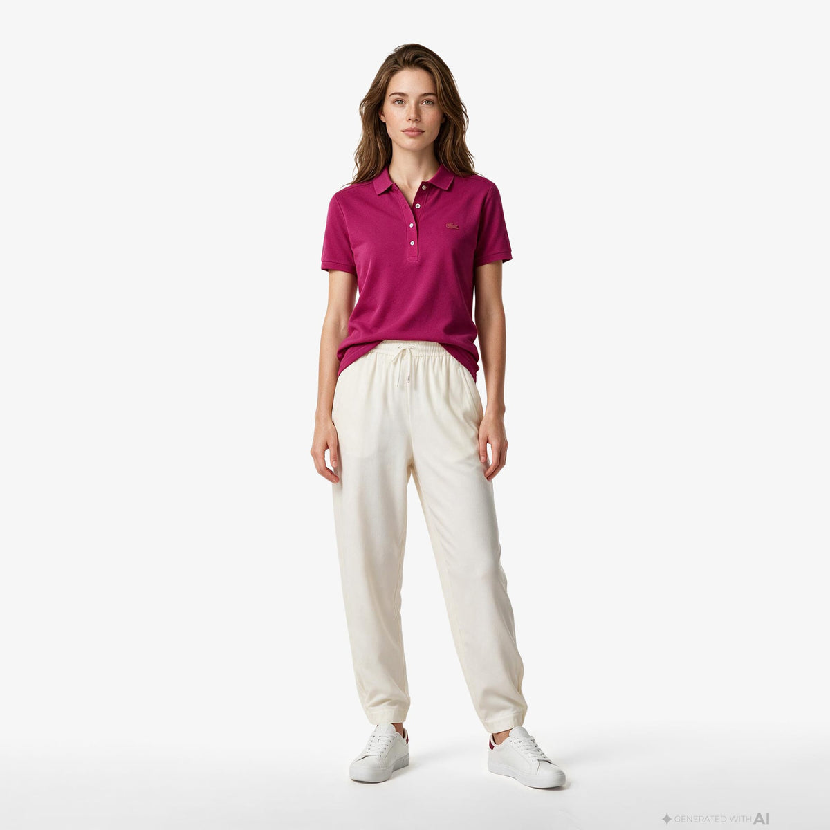 Lacoste Slim Fit Kadın Pembe Polo