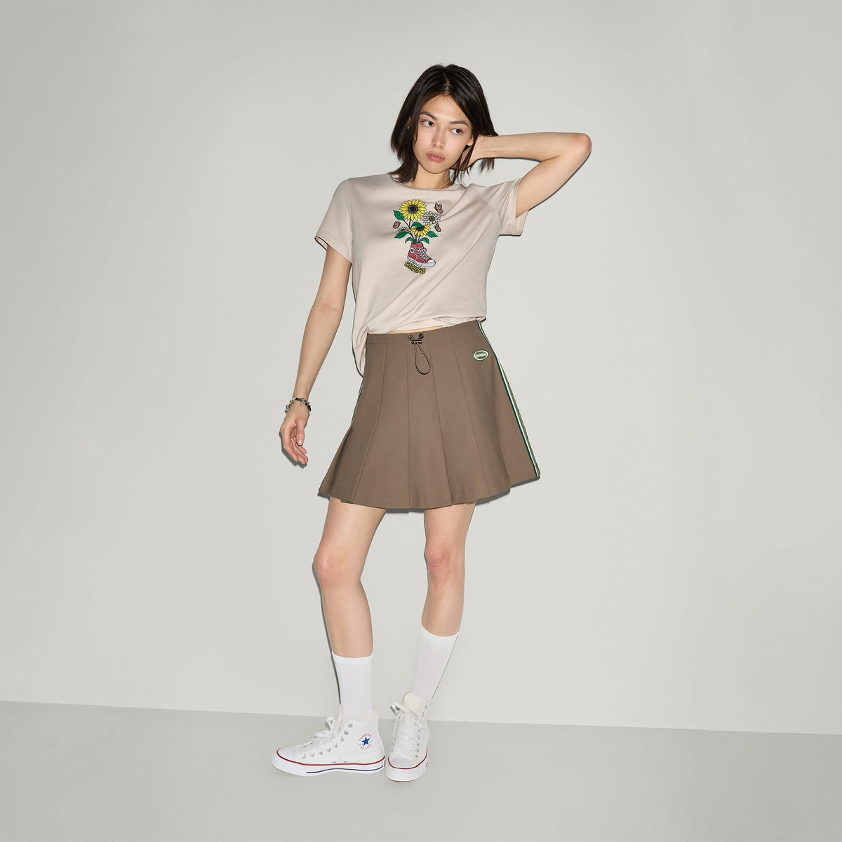 Converse Retro Kadın Pileli Siyah Etek