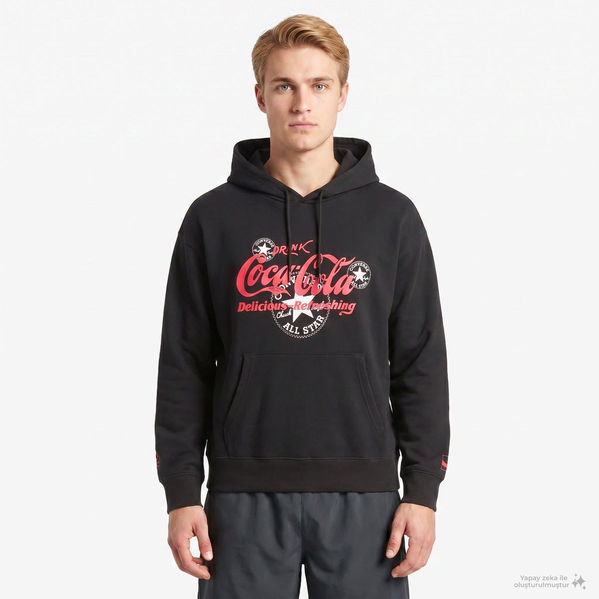 Converse X Coca-cola Erkek Siyah Hoodie