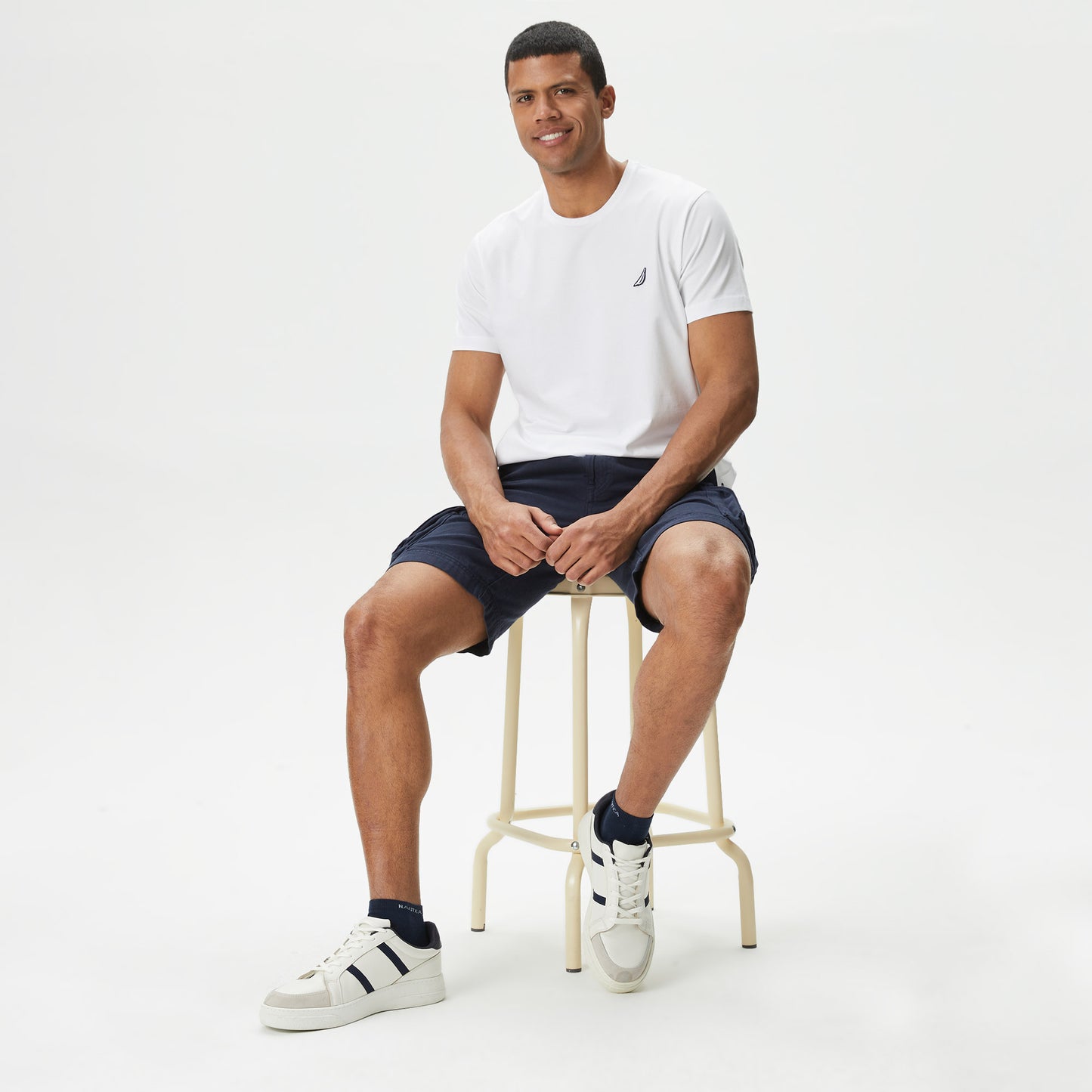 Nautica Erkek Beyaz Standart Fit T-shirt