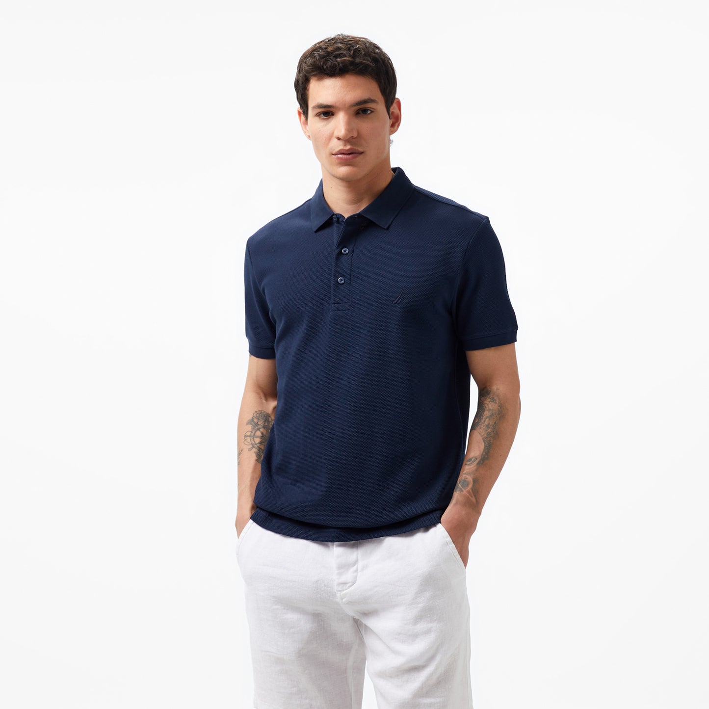 Nautica Erkek Lacivert Slim Fit Kısa Kollu Polo Yaka T-shirt