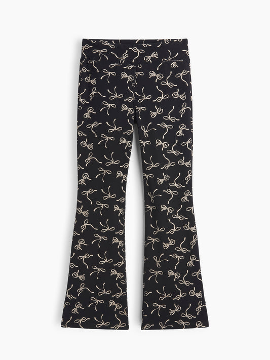 Siyah Stretch Jersey Flare Tayt