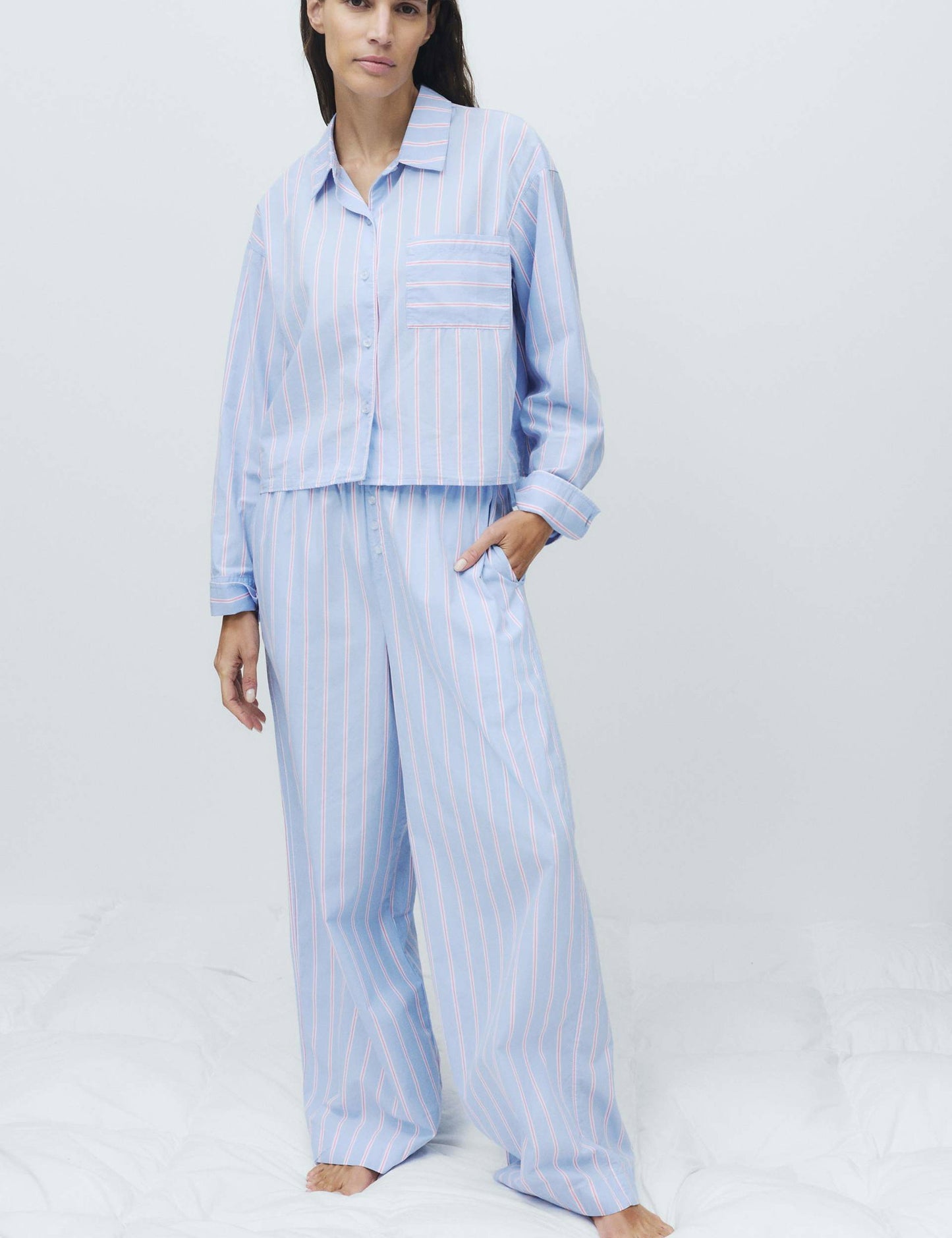 Çizgili Pijama Gömleği