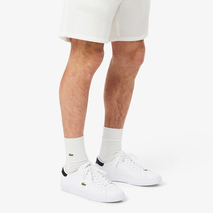 Lacoste Powercourt Leather Erkek Siyah Detaylı Beyaz Sneaker