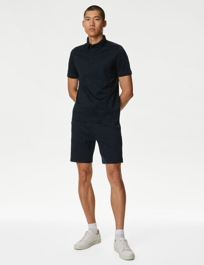 Saf Pamuklu Kısa Kollu Polo Yaka T-shirt