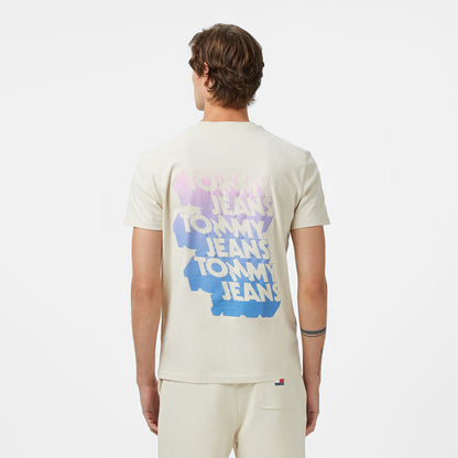 Tommy Hilfiger Back Logo Erkek Bej T-shirt