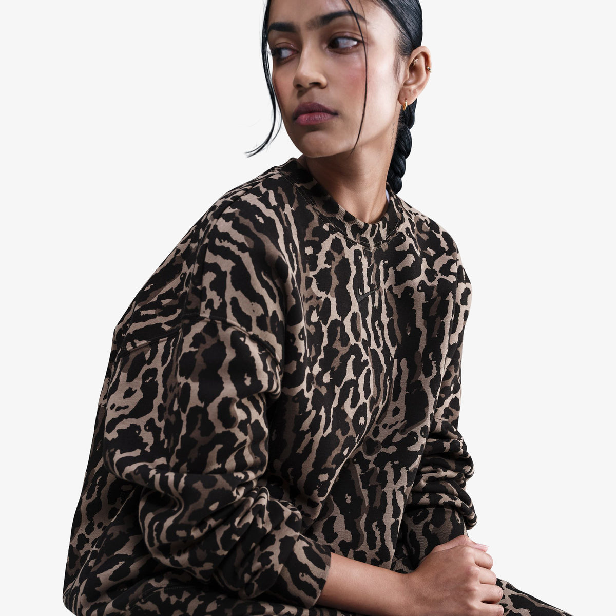 Nike Sportswear Phoenix Fleece Oversize Kadın Kahverengi Eşofman Üstü