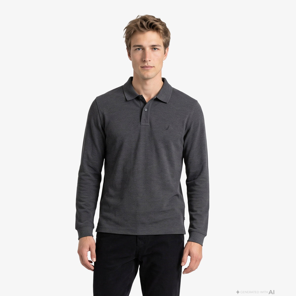 Nautica Regular Fit Erkek Gri Polo