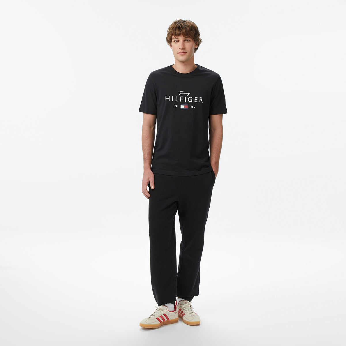 Tommy Hilfiger Brand Love Graphic Erkek Siyah T-shirt