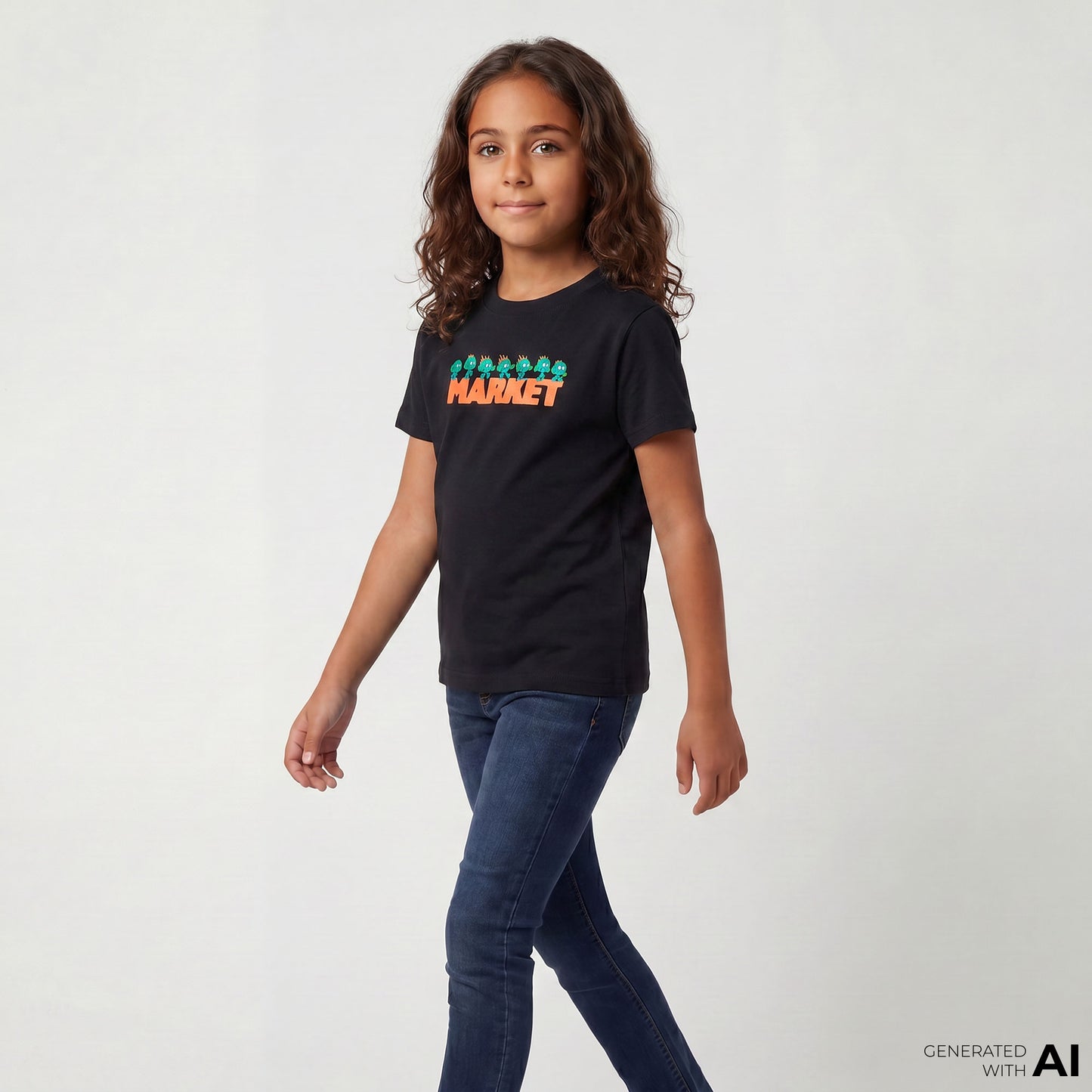 Market Fire Frolic Çocuk Siyah T-shirt