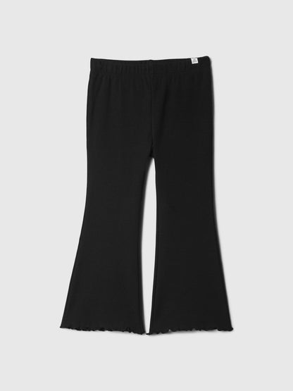 Siyah Fitilli Flare Pull-on Tayt