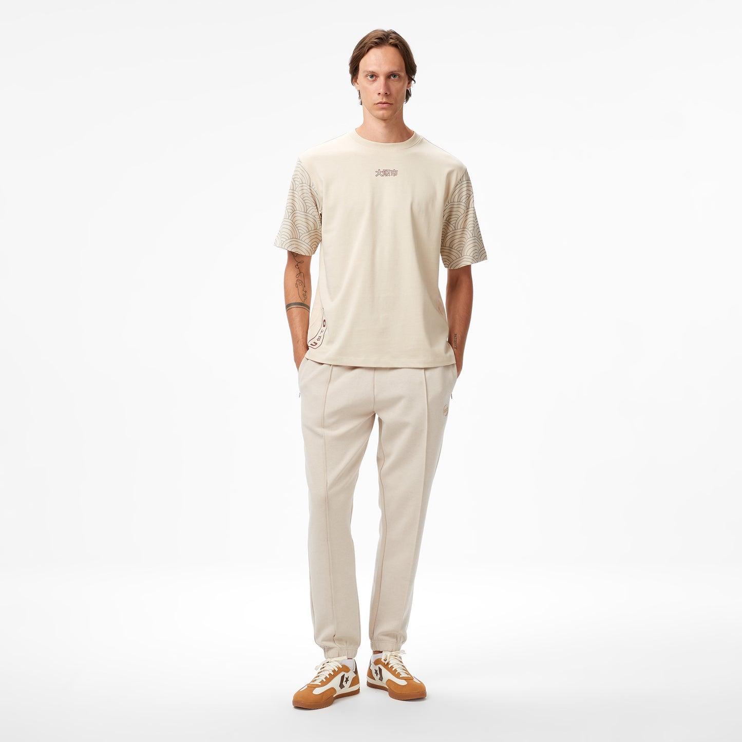 United4 Classic Erkek Krem T-shirt