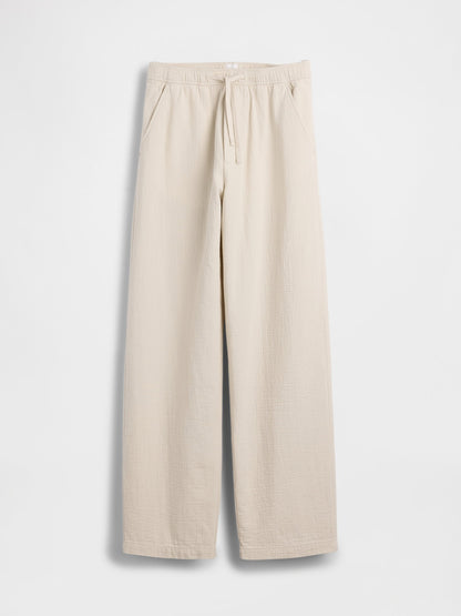 Bej Easy Baggy Gauze Pantolon