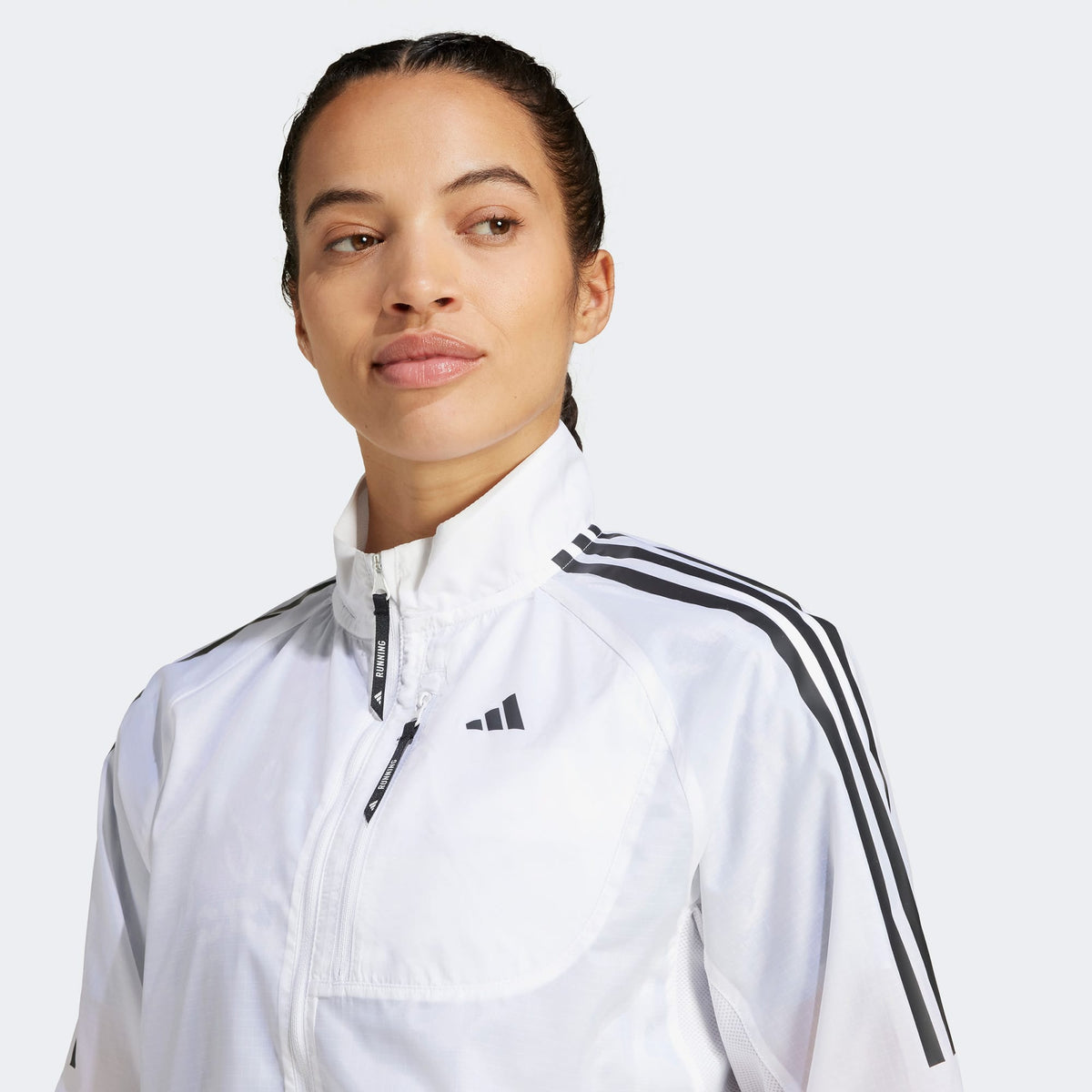 Adidas Own The Run 3 Stripes Packable Kadın Beyaz Ceket