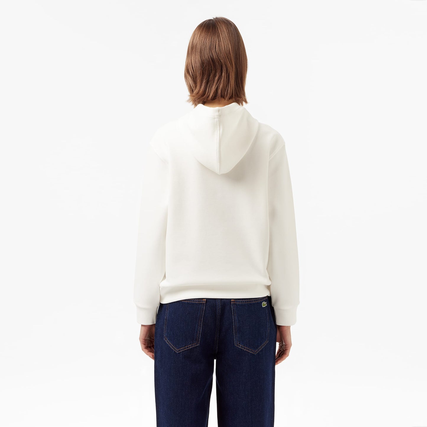 Lacoste Relaxed Fit Kadın Beyaz Sweatshirt