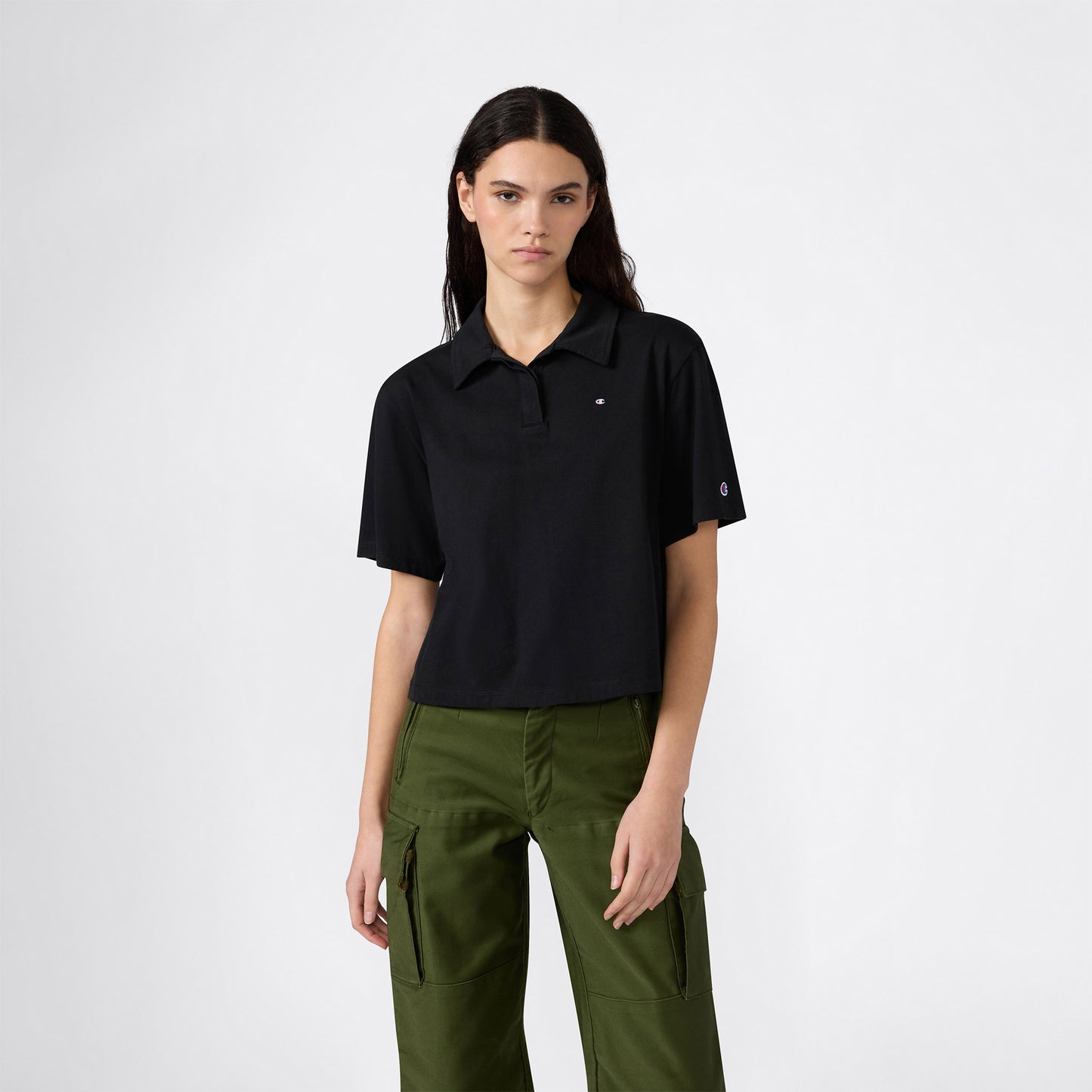 Champion Regular Fit Kadın Siyah T-shirt