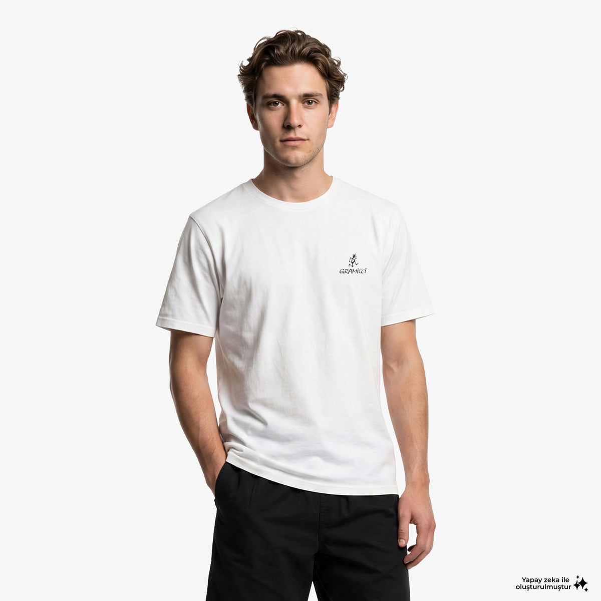 Gramicci One Point Logo Erkek Beyaz T-shirt
