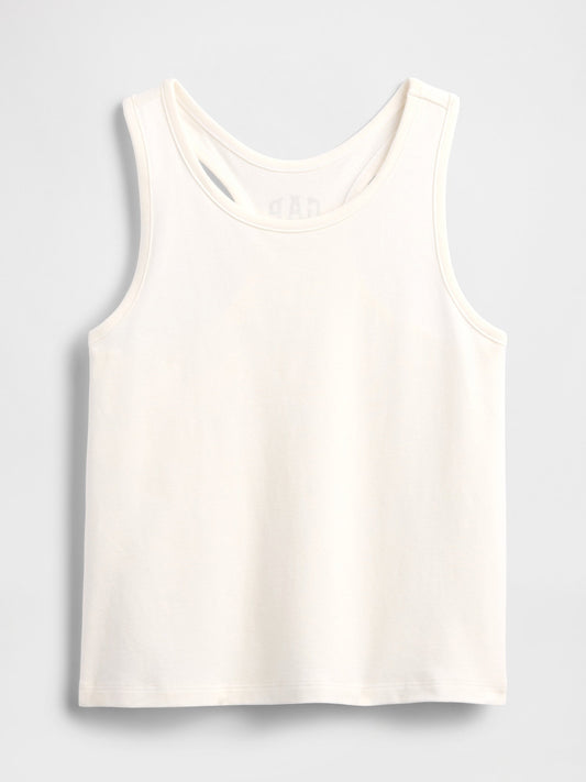 Beyaz Kids Gap Logo Yarış Sırtı Tank Üstü