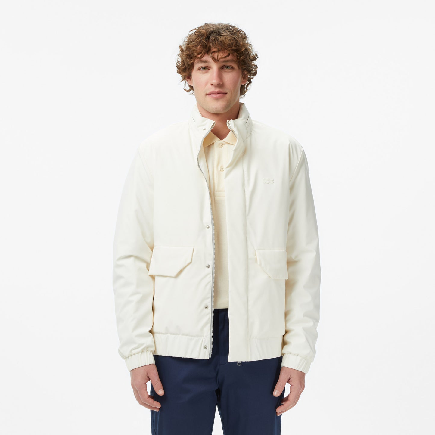 Lacoste Erkek Relaxed Fit Dik Yaka Bej Mont