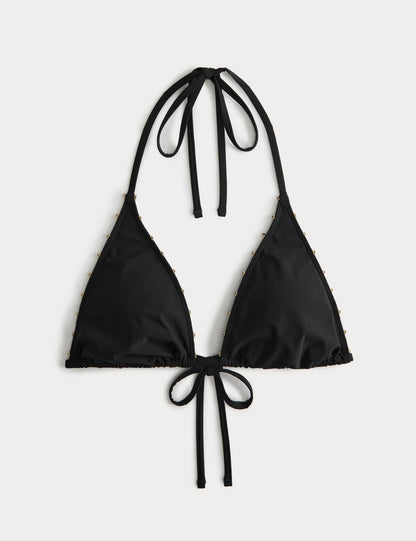 Boncuklu Üçgen Bikini Üstü
