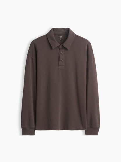 Kahverengi Heavyweight Relaxed Polo T-shirt