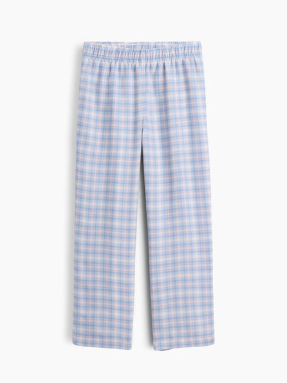 Açık Pembe Ekose Flannel Pijama Altı
