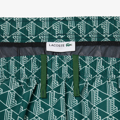 Lacoste Monogram Erkek Yeşil Deniz Şortu