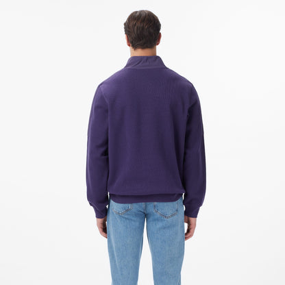 Lacoste Erkek Classic Fit Yarım Fermuarlı Mor Sweatshirt