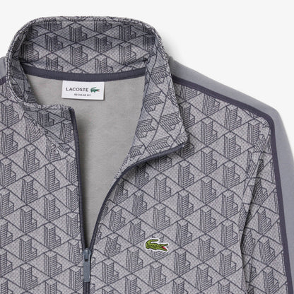 Lacoste Erkek Regular Fit Fermuarlı Monogram Gri Sweatshirt