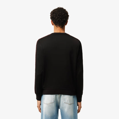 Lacoste Erkek Classic Fit Bisiket Yaka Baskılı Siyah Sweatshirt