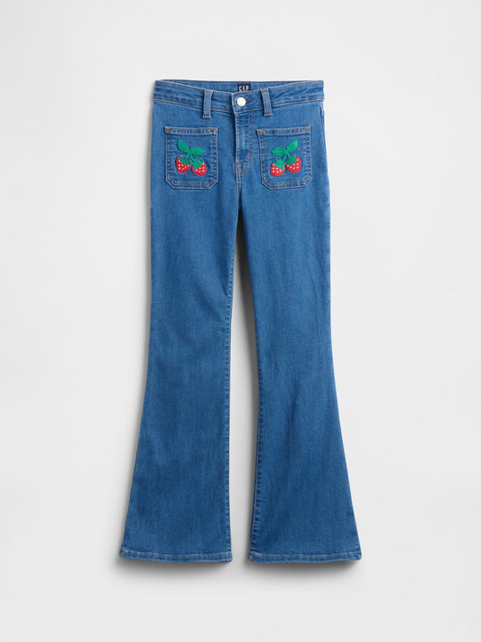 Mavi Kids High Rise Nakışlı '70s Flare Jean Pantolon
