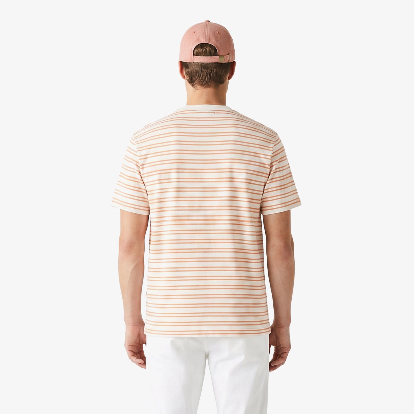 Lacoste Erkek Classic Fit Polo Yaka Çizgili Turuncu T-shirt