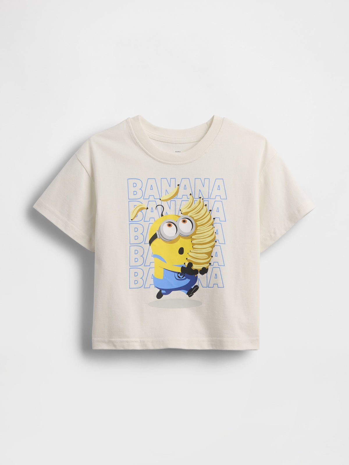 Beyaz Minions Oversized Grafik Baskılı T-shirt