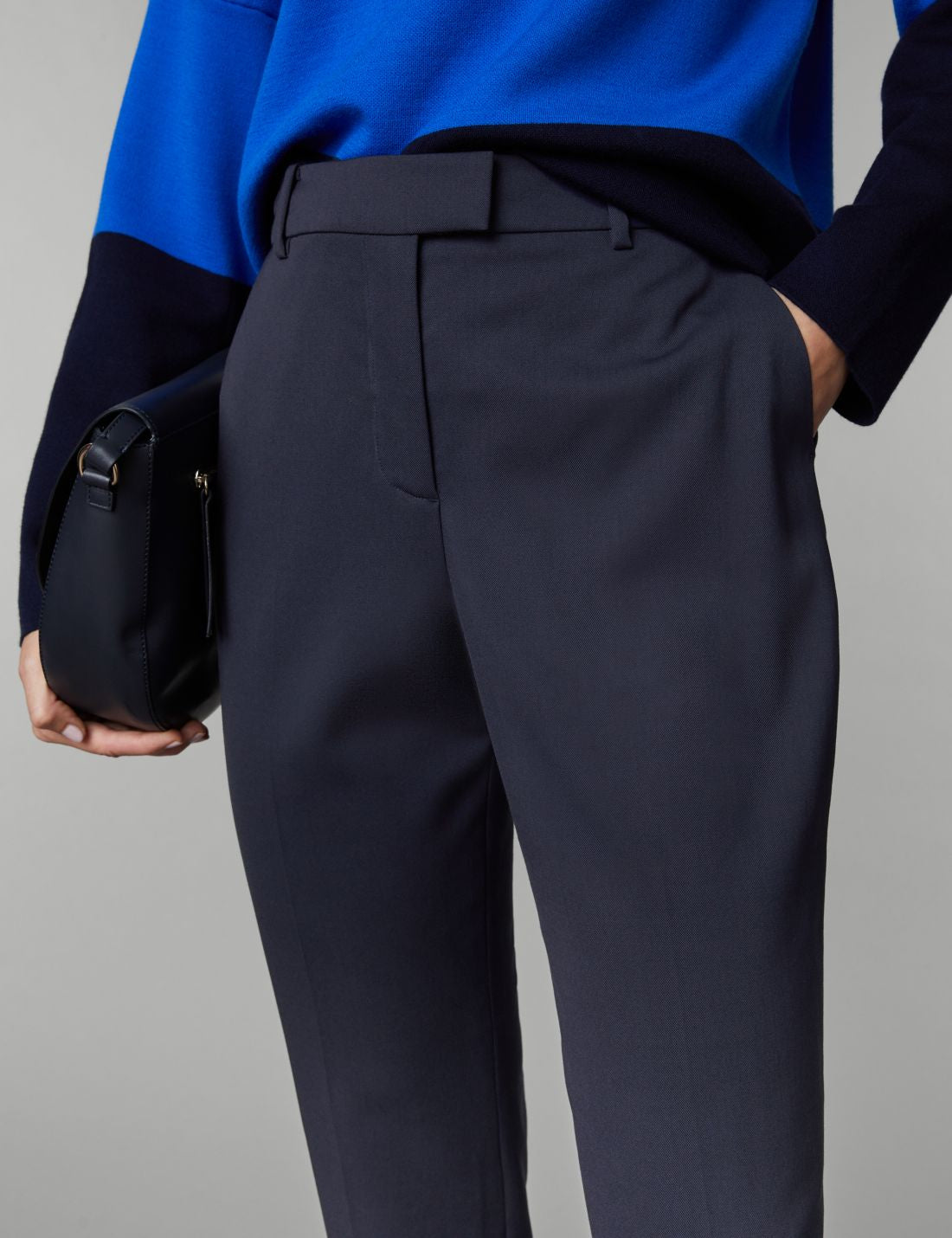 Straight Leg Yün Crop Pantolon
