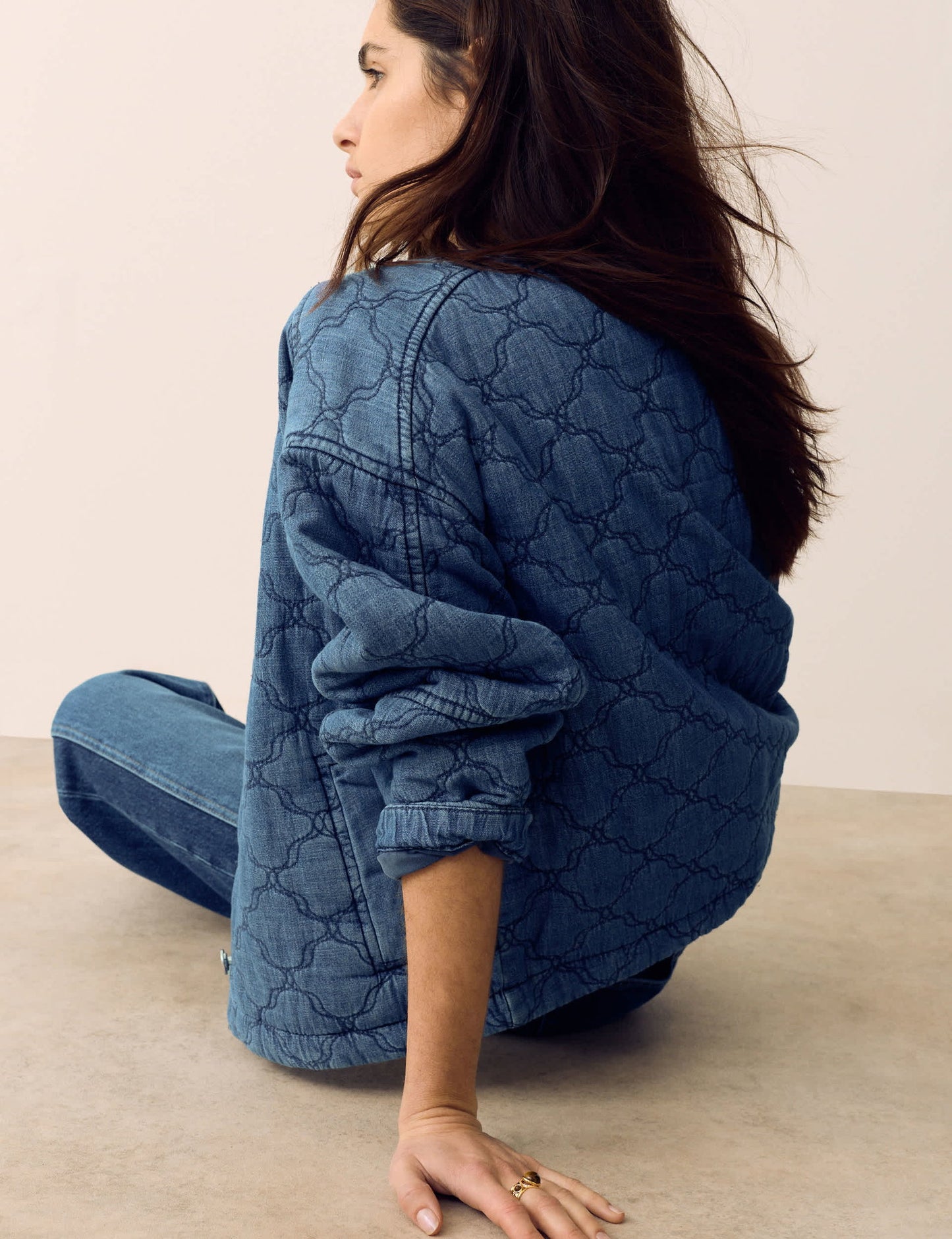 Denim Kapitone Bomber Ceket