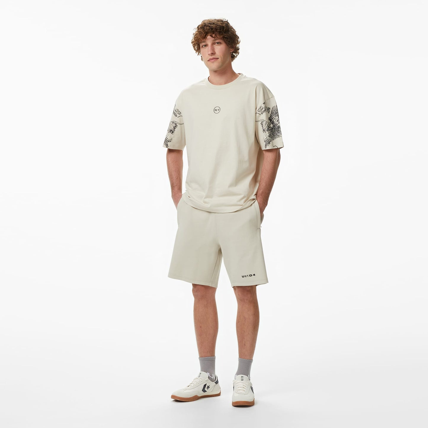 United4 Regular Fit Erkek Krem T-shirt