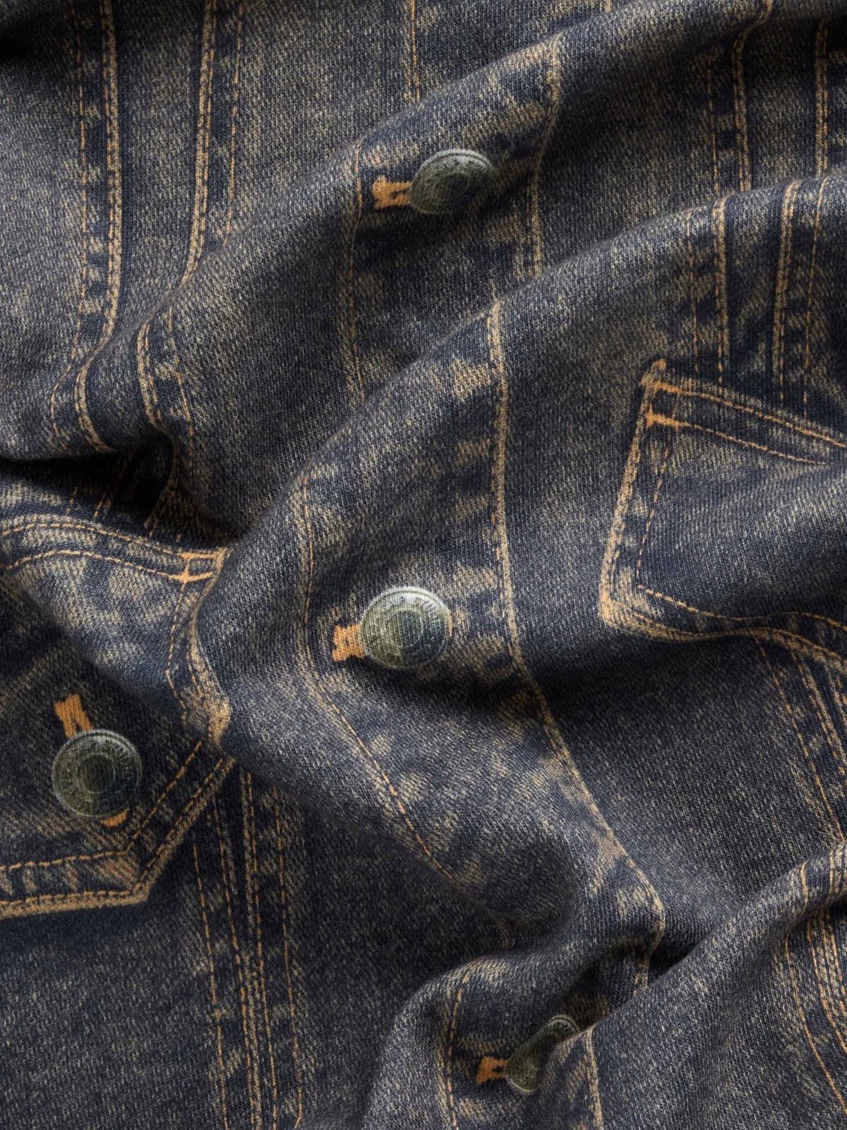 Koyu Mavi Gapstudio Baskılı Denim Terry Elbise