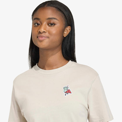 Adidas Food Graphic Kadın Bej T-shirt