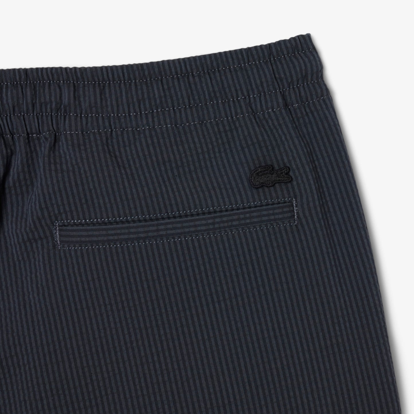 Lacoste Erkek Relaxed Fit Çizgili Siyah Şort
