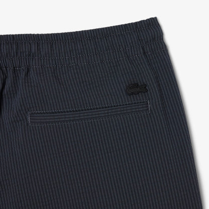 Lacoste Erkek Relaxed Fit Çizgili Siyah Şort
