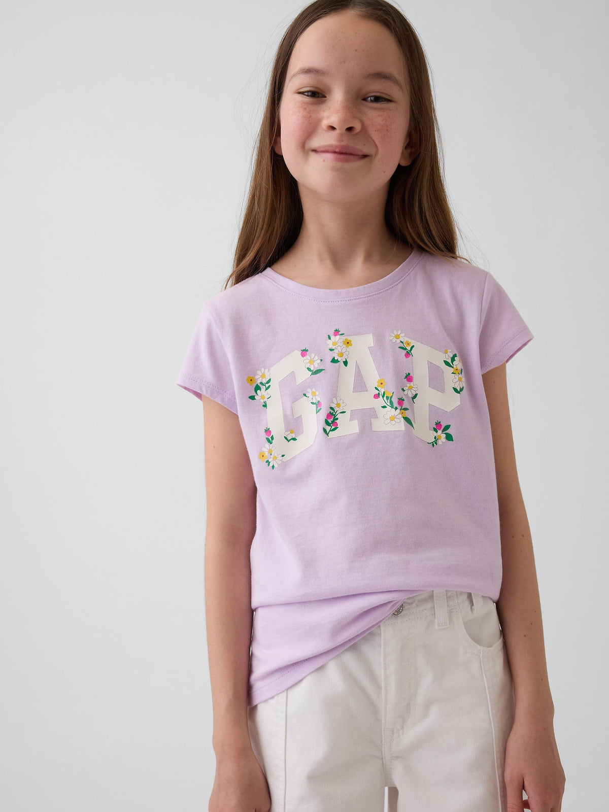 Lila Gap Logo T-shirt