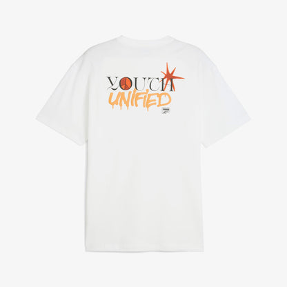 Puma Downtown Relaxed Graphic Unisex Beyaz T-shirt