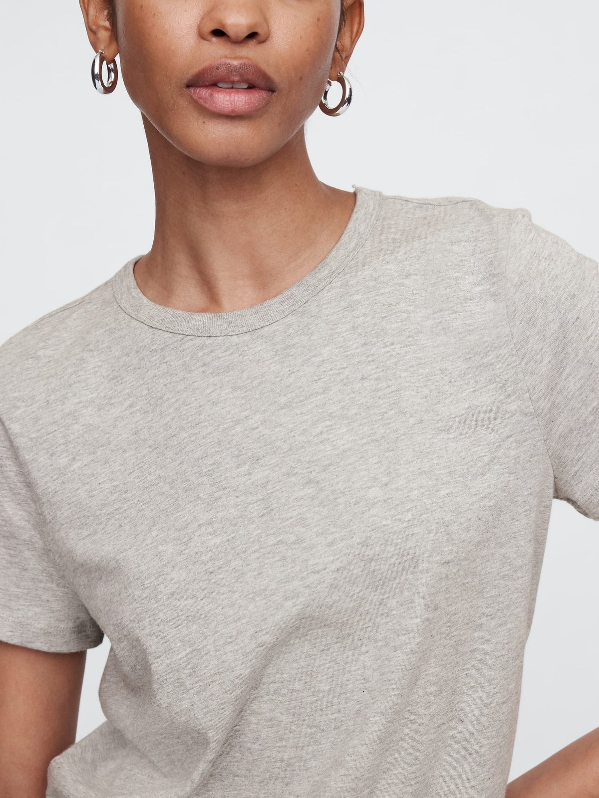 Gri Favorite Bisiklet Yaka T-shirt